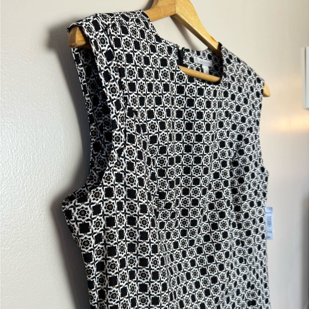 CLEARANCE! Dressbarn Patterned Sleeveless Belted Sheath Dress Size 12 NWT - Picture 6 of 8